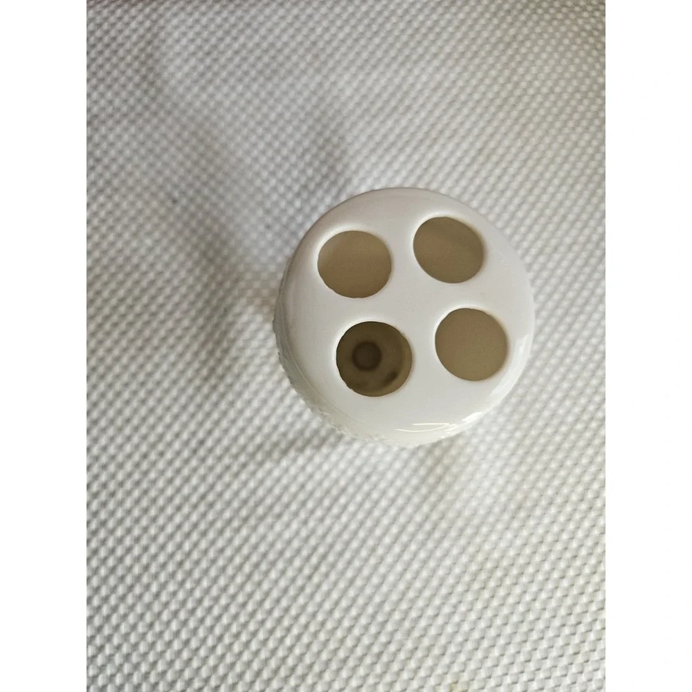Simply Shabby Chic Ivory Porcelain Toothbrush Holder Floral Lace Embossed Vanity